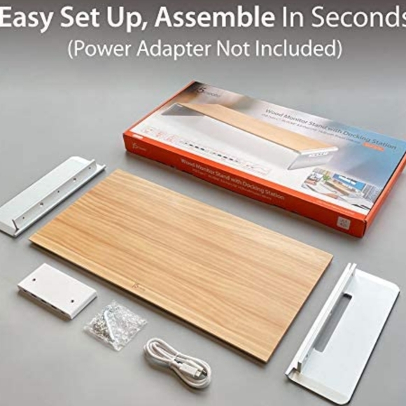 j5create Wooden Monitor Stand with USB Type C / HDMI Docking Station - USB 3.1 C - Picture 6 of 9